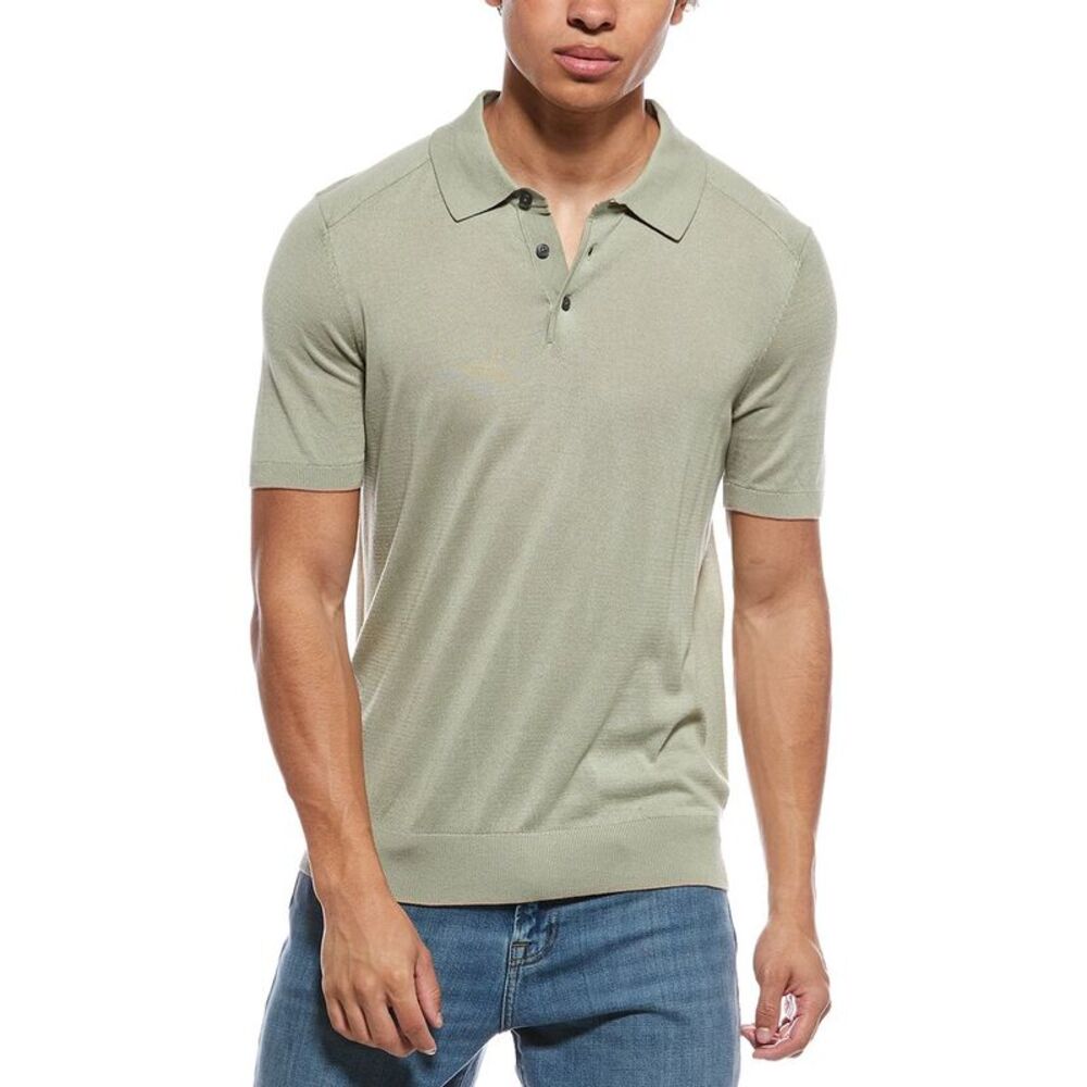 Raffi Mens  Jersey Polo Sweater Shirt, Yellow